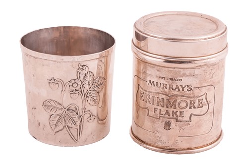 Lot 320 - An Italian silver tobacco jar, of cylindrical...