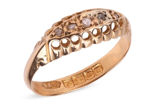 Lot 16 - A diamond-set half hoop ring in 18ct gold,...
