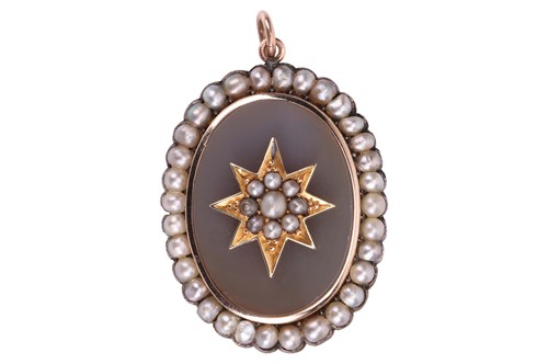 Lot 12 - A Victorian brooch set with split pearls,...