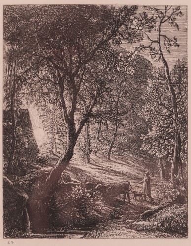 Lot 90 - Samuel Palmer (British 1805-1881) The Herdsman'...