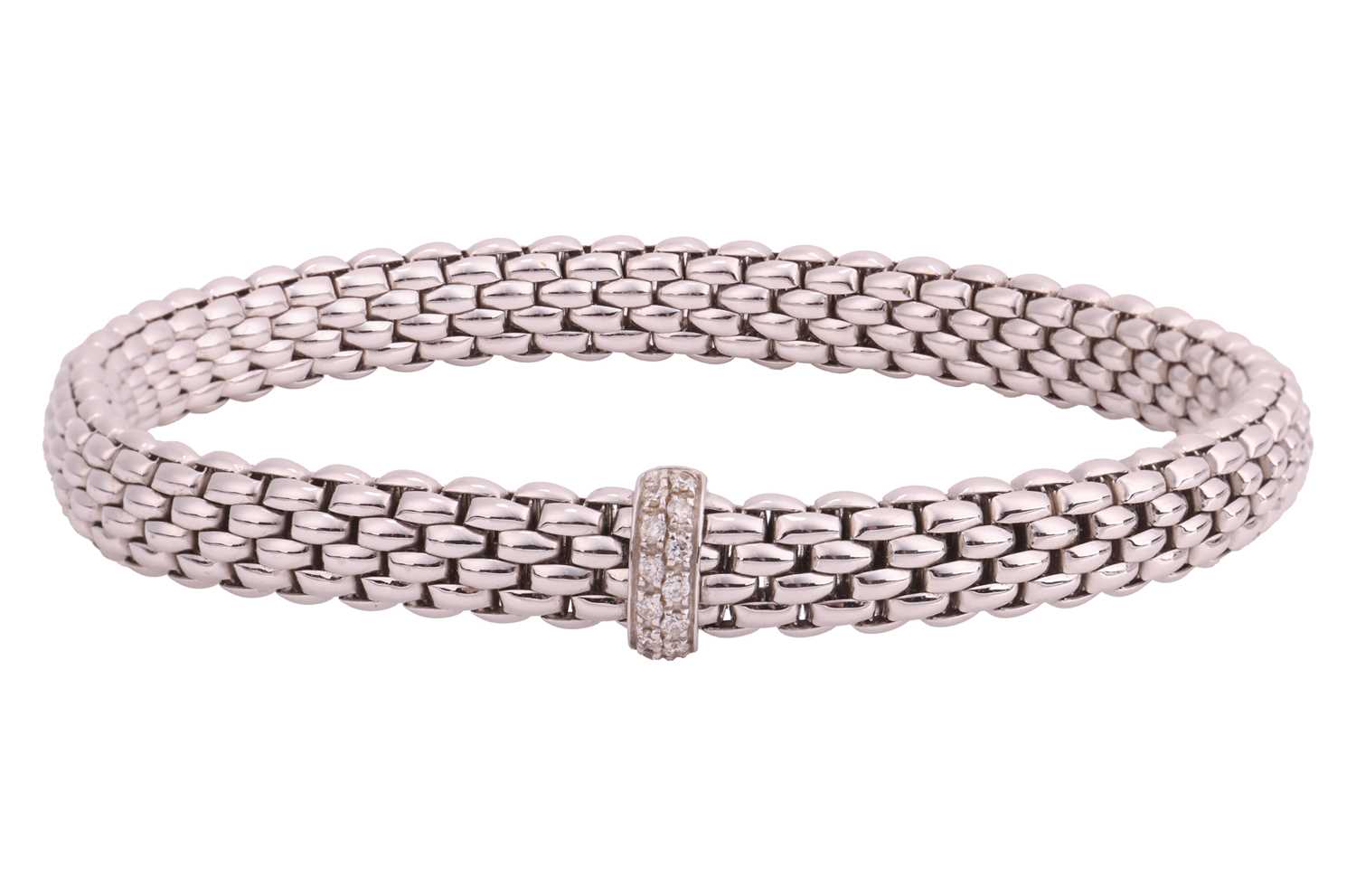Lot 254 - Fope - a diamond-set ‘Vendome’ bracelet in...