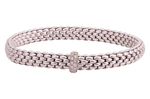 Lot 254 - Fope - a diamond-set ‘Vendome’ bracelet in...
