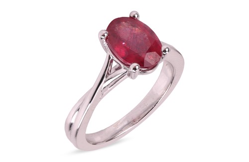 Lot 122 - A glass-filled ruby single-stone ring by...