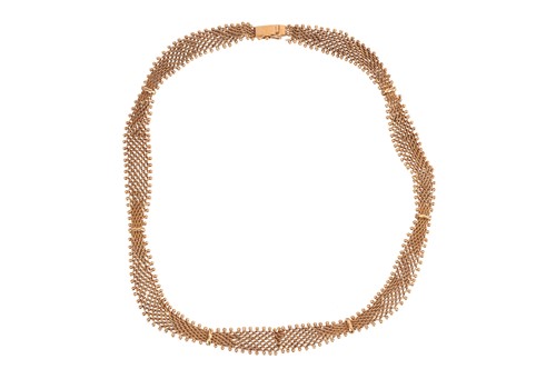 Lot An 18ct gold collar necklace, composed of...