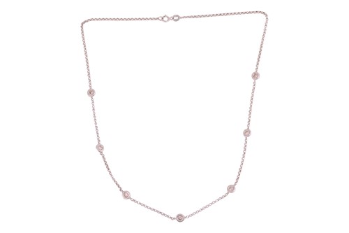 Lot 238 - A diamond-set necklace, the cable-link chain...