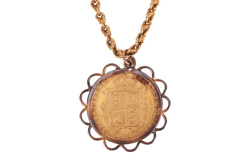 Lot 121 - A half sovereign pendant, featuring an 1887...