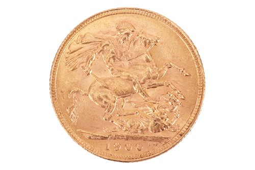 Lot 140 - A 1900 full sovereign, the obverse with...