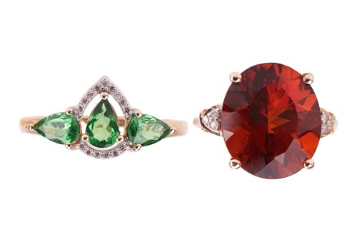 Lot 23 - Two gem-set rings in 9ct gold; to include an...