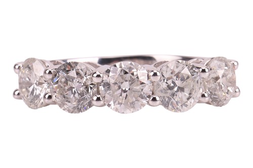 Lot 152 - A five-stone diamond ring, with an estimated...