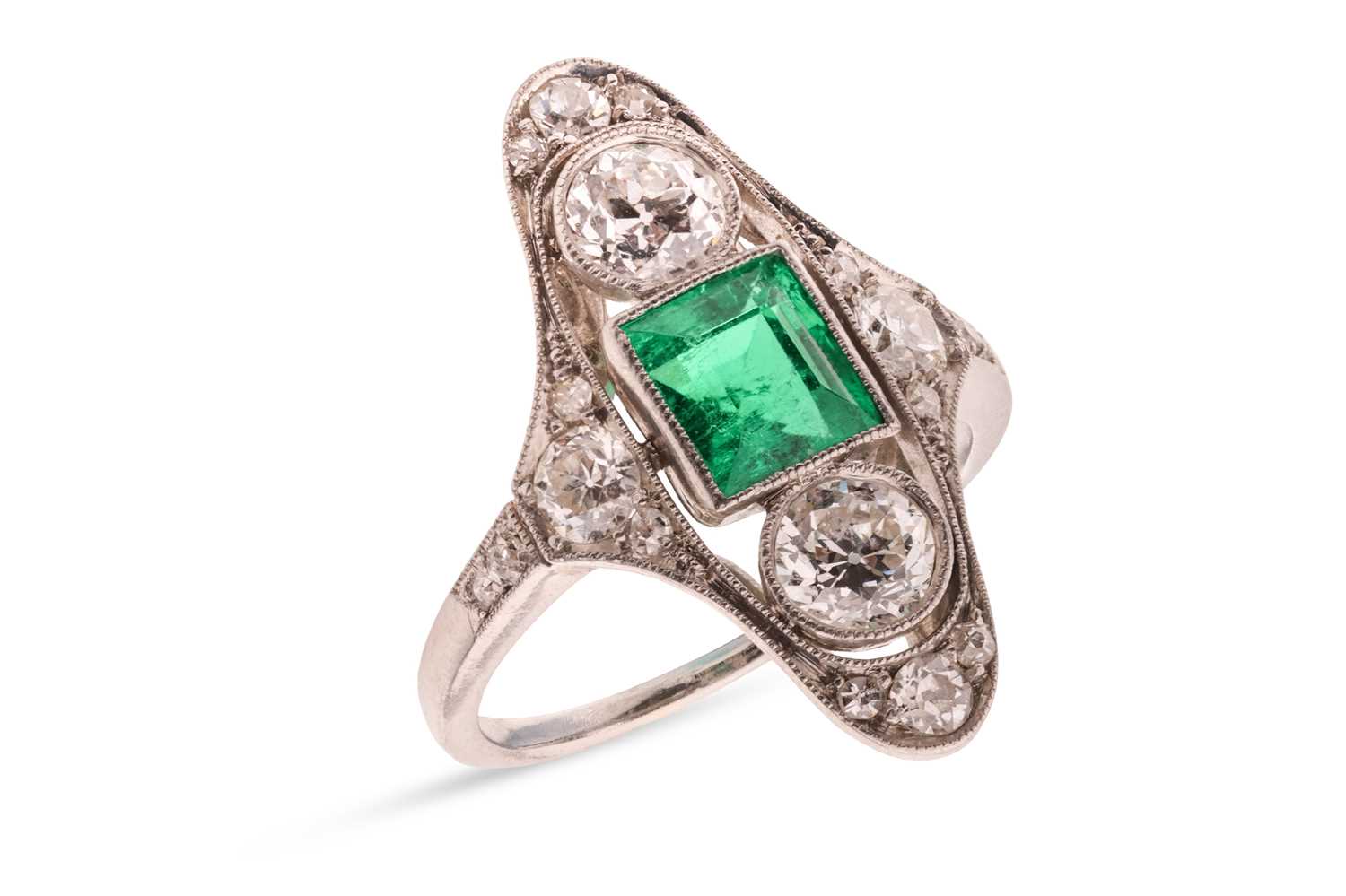 Lot An early 20th Century emerald and diamond...