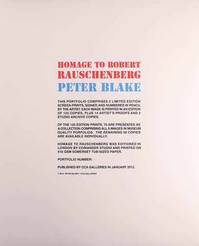 Lot 46 - Sir Peter Blake (British b.1932) Homage to...