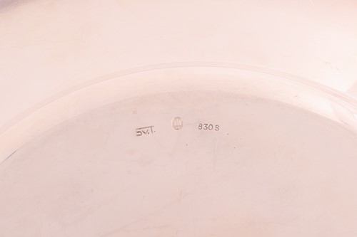 Lot 323 - Eight Danish dinner plates; circular with...