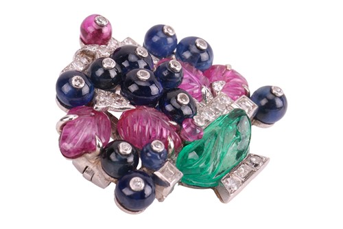 Lot Cartier - an Art Deco multi-gem ‘Tutti Frutti’...