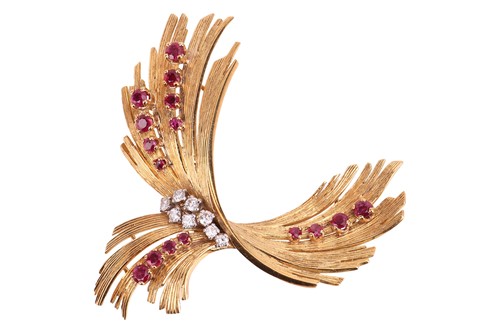 Lot 88 - Garrard & Co. - an 18ct gold stylised spray...