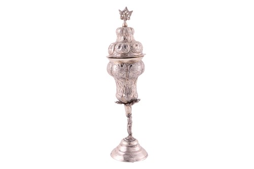 Lot 342 - A 19th century silver standing cup and cover;...