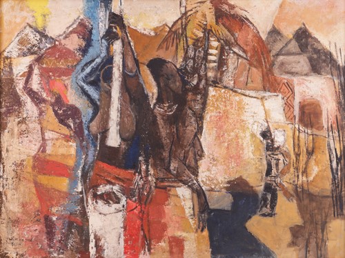 Lot 169 - Wim Bosma (Dutch 1902-1985) African Village...