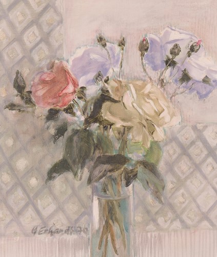 Lot 156 - Hans Erhardt (Swiss 1907-1989) Roses signed...