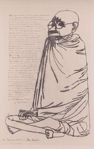 Lot 148 - Ben Shahn (American 1898-1969) Ghandhi (1965)...