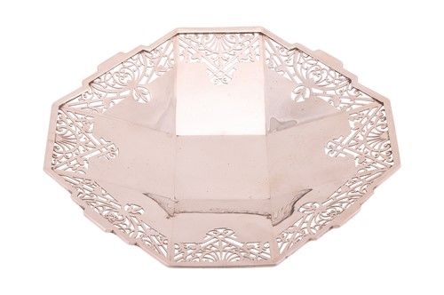 Lot An Art Deco silver fruit bowl by Cooper...