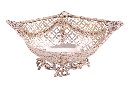 Lot A late 19th century sweet meat dish, oval with...