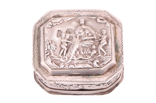Lot A 19th century Dutch trinket box, cut-cornered...