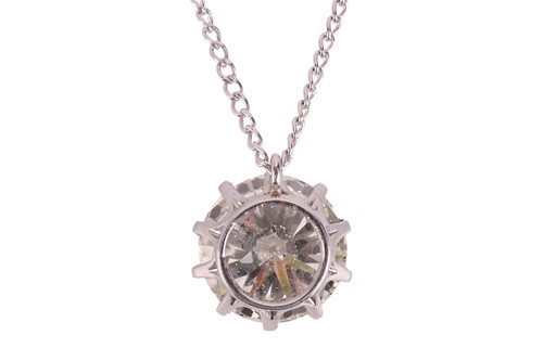 Lot A diamond pendant on chain, featuring a...