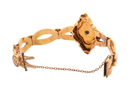 Lot A Victorian enamel and split pearl bracelet,...