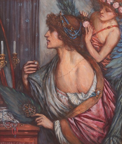 Lot 80 - Herbert Cole (British, 1867 - 1930) Lady at a...