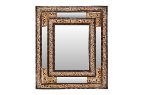 Lot 125 - A mahogany Baroque-style cushion mirror, 19th...