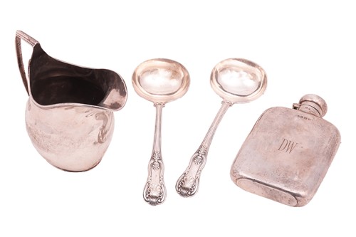 Lot 232 - A pair of George IV silver Kings pattern sauce...