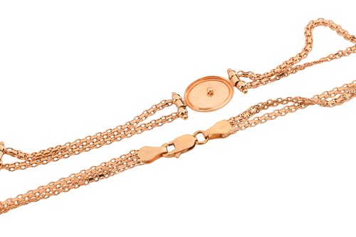 Lot A necklace and earring suite, the double row...