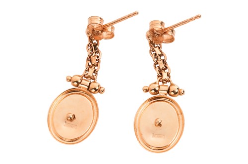 Lot A necklace and earring suite, the double row...