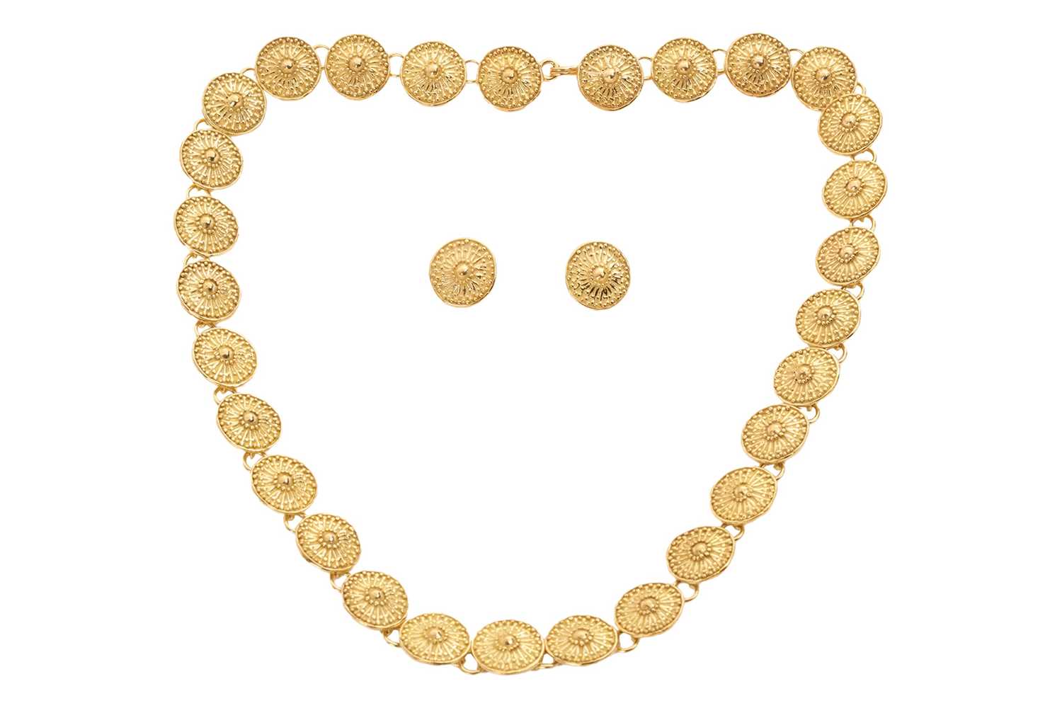 Lot A necklace and earring suite by Fabulaetrusca,...