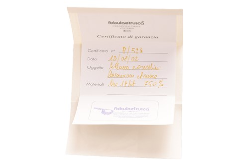 Lot A necklace and earring suite by Fabulaetrusca,...