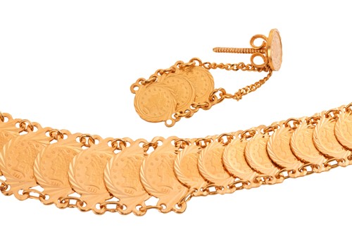 Lot 162 - A token necklace together with a single...