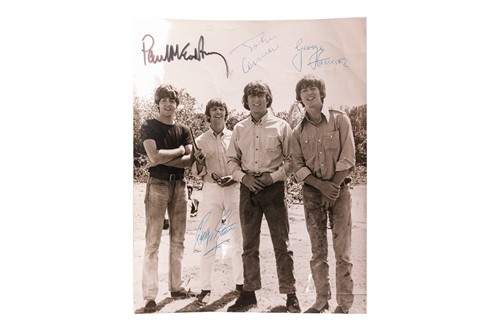 Lot The Beatles: a large black and white...