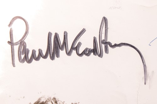 Lot The Beatles: a large black and white...