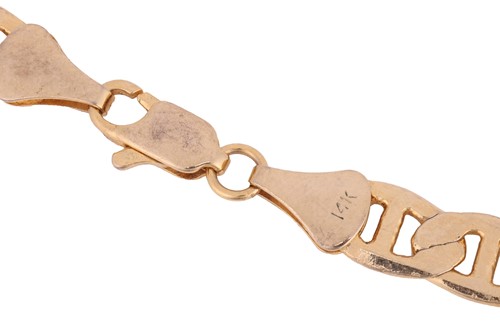 Lot A flat anchor link necklace, completed with a...