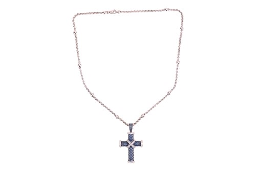 Lot Theo Fennell - a sapphire and diamond cross...