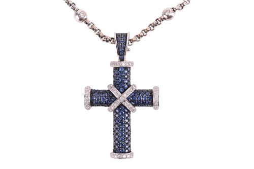 Lot Theo Fennell - a sapphire and diamond cross...