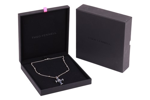 Lot Theo Fennell - a sapphire and diamond cross...