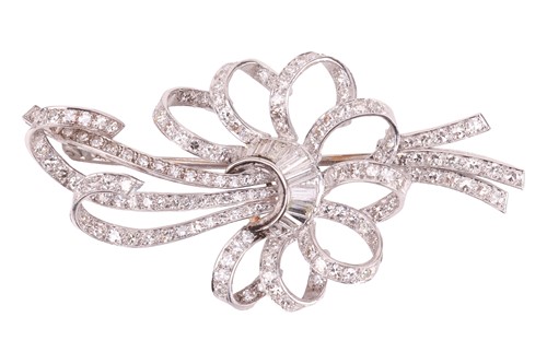 Lot 105 - A diamond spray brooch, of openwork design,...
