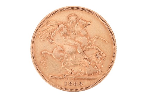 Lot 208 - An 1883 Victoria full sovereign, young head,...