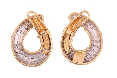 Lot A pair of diamond-set hoop earrings, each...