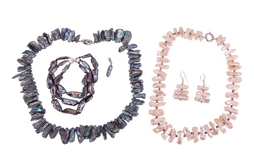 Lot 188 - A small group of freshwater baroque pearl...