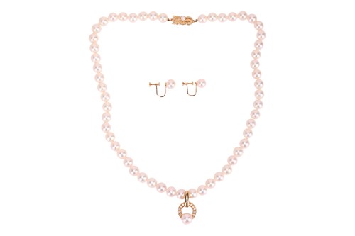 Lot 223 - Mikimoto - A cultured Akoya pearl necklace,...