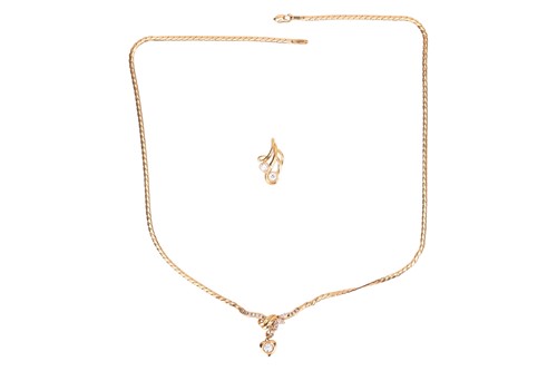 Lot 194 - A diamond-set necklace together with a single...