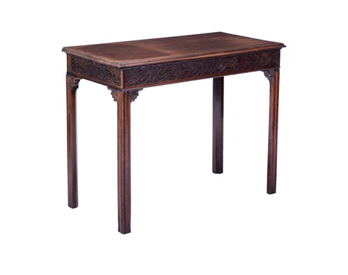 Lot 60 - A George II mahogany side table with blind...