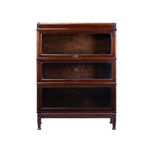 Lot 18 - A Globe Wernicke three-tier bookcase, with...