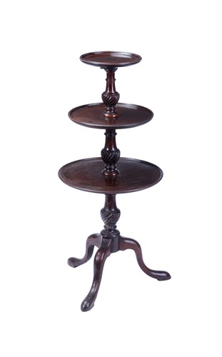 Lot 30 - A George III mahogany three-tier graduated...
